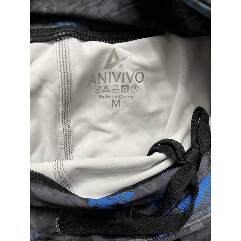 Anivivo Activewear Skort Leggings Medium Blue Black Abstract Print Capris - Picture 4 of 5